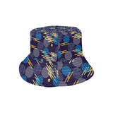 Blue japanese pattern cloud wave flower Unisex Bucket Hat