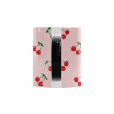 cherry pattern pink background Morphing Mug Heat Changing Mug