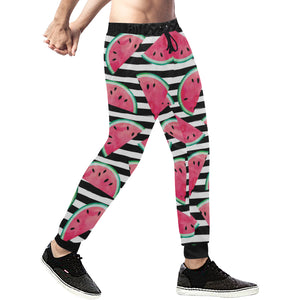 Watercolor paint textured watermelon pieces Unisex Casual Sweatpants