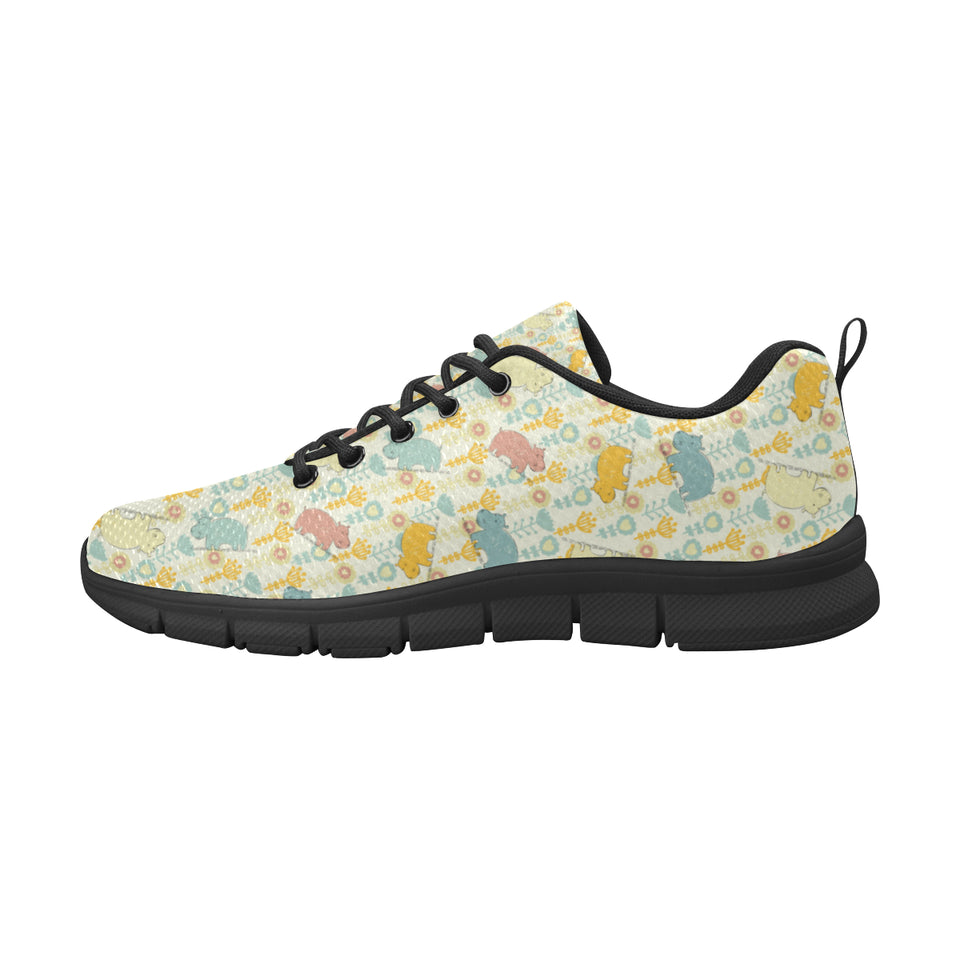 Hippopotamus Pattern Print Design 04 Women's Sneaker Shoes