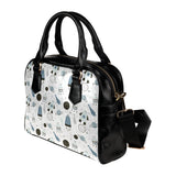 Hand drawn space elements space rocket star planet Shoulder Handbag