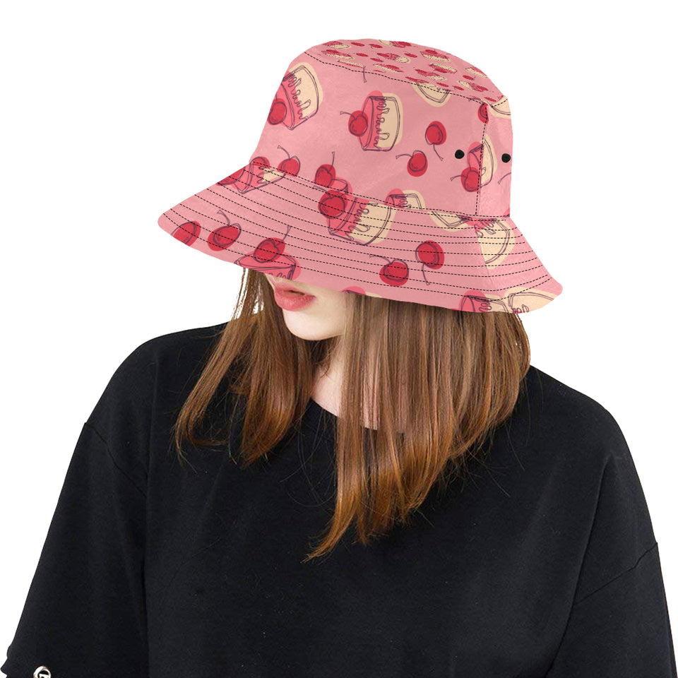 Cake cherry pattern Unisex Bucket Hat