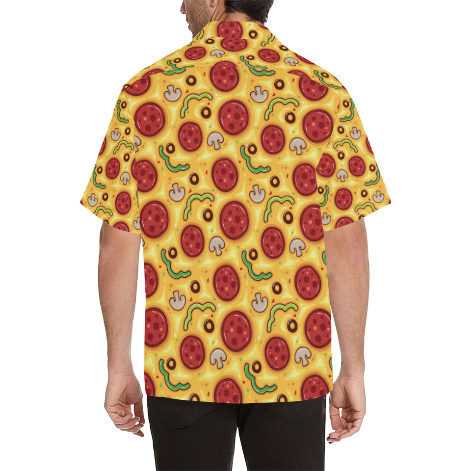 Pizza texture pattern Men's All Over Print Hawaiian Shirt