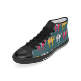 Camel pattern Men's High Top Canvas Shoes Black