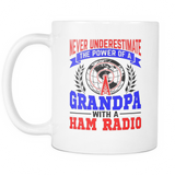 White Mug-Never Underestimate The Power of a Grandpa With a Ham Radio V.2 ccnc001 hr0030