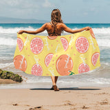 Grapefruit yellow background Beach Towel