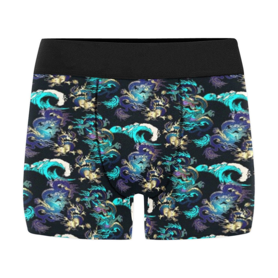 Dragon sea wave pattern Men's All Over Print Boxer Briefs Men's Underwear