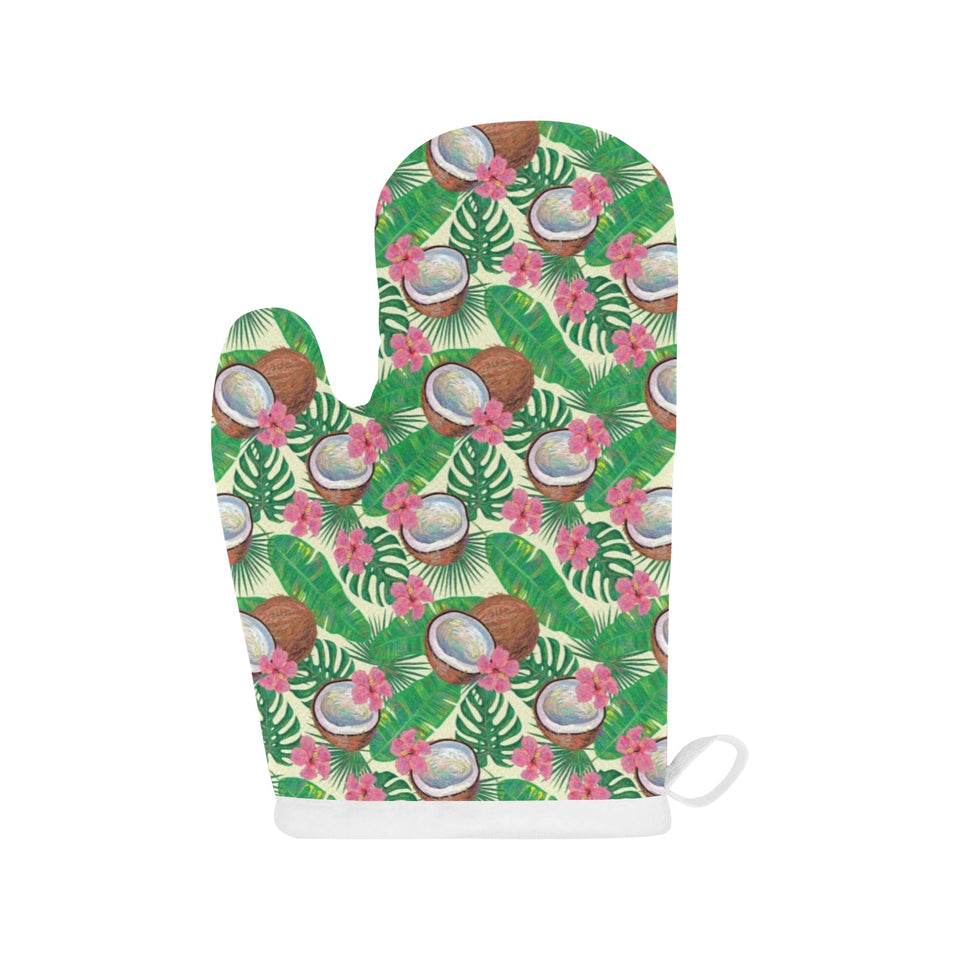 Coconut Pattern Print Design 01 Heat Resistant Oven Mitts