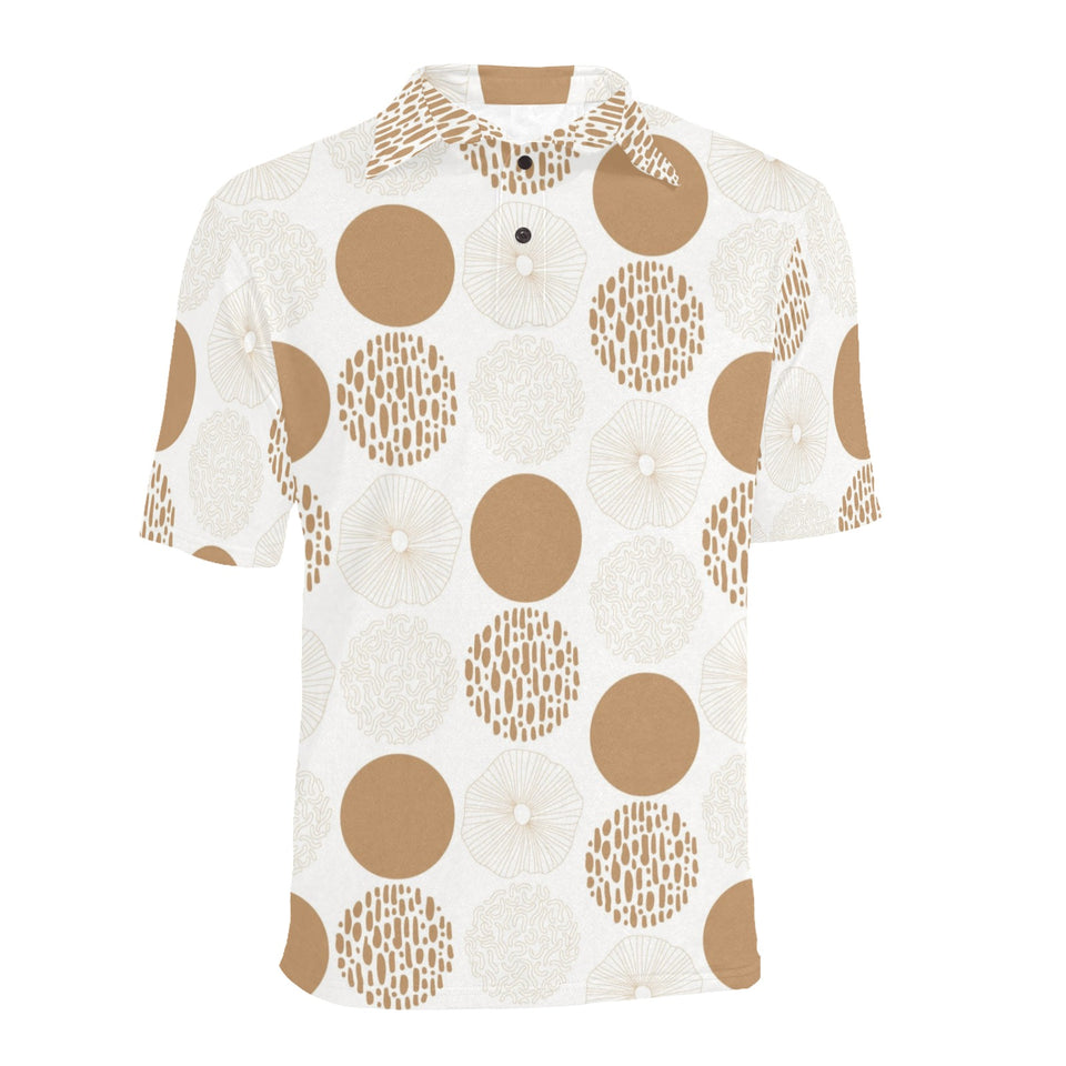 Gold Texture mushroom pattern Men's All Over Print Polo Shirt