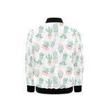 Pastel color cactus pattern Kids' Boys' Girls' Bomber Jacket