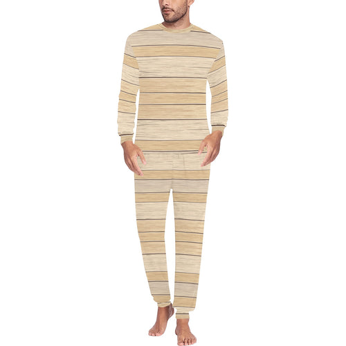 Wood Printed Pattern Print Design 01 Men's All Over Print Pajama