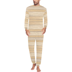 Wood Printed Pattern Print Design 01 Men's All Over Print Pajama