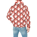 Fire flame symbol design pattern Men's Padded Hooded Jacket