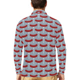 Sausage Pattern Print Design 02 Men's Long Sleeve Polo Shirt