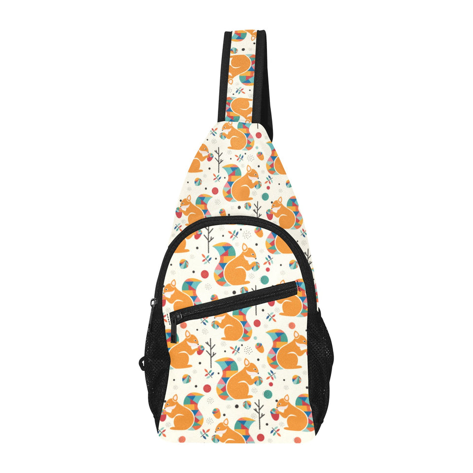 Squirrel Pattern Print Design 04 All Over Print Chest Bag