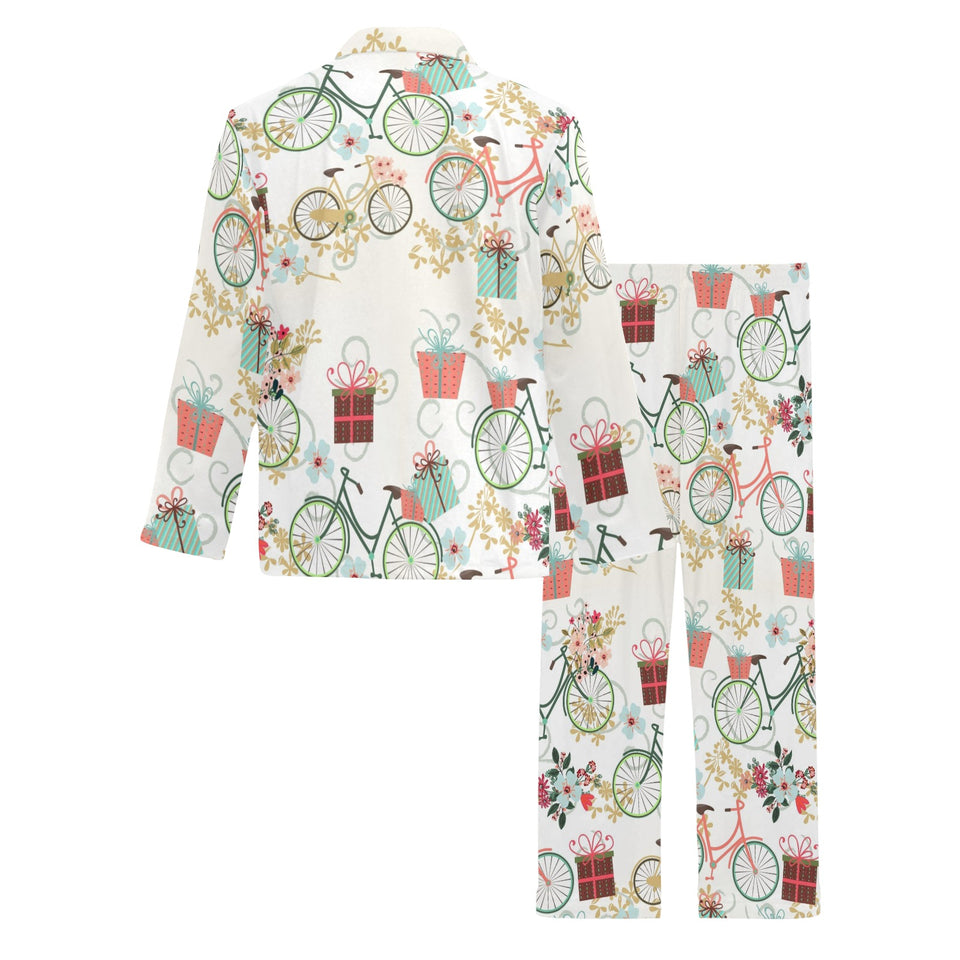 Bicycle Pattern Print Design 05 Men's Long Pajama Set