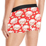 Cute Maneki neko cat red background Men's All Over Print Boxer Briefs Men's Underwear