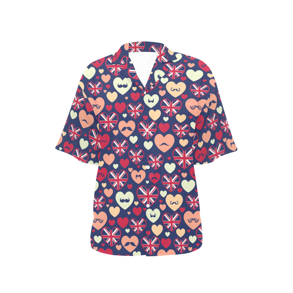 British Pattern Print Design 02 Women's All Over Print Hawaiian Shirt