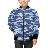 Blue camouflage pattern Kids' Boys' Girls' Bomber Jacket