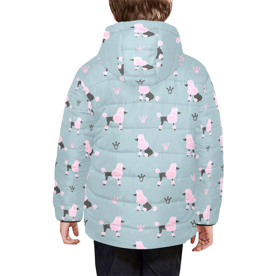 poodle dog pattern Kids' Boys' Girls' Padded Hooded Jacket