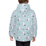 poodle dog pattern Kids' Boys' Girls' Padded Hooded Jacket