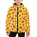 Dice Pattern Print Design 04 Kids' Boys' Girls' Padded Hooded Jacket