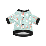 Cute snowman pattern All Over Print Pet Dog Round Neck Fuzzy Shirt