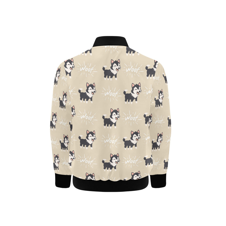 Cute Siberian Husky Kids' Boys' Girls' Bomber Jacket