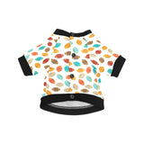 Colorful american football ball pattern All Over Print Pet Dog Round Neck Fuzzy Shirt