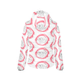 Hand drawn dragon fruit Women's Padded Hooded Jacket