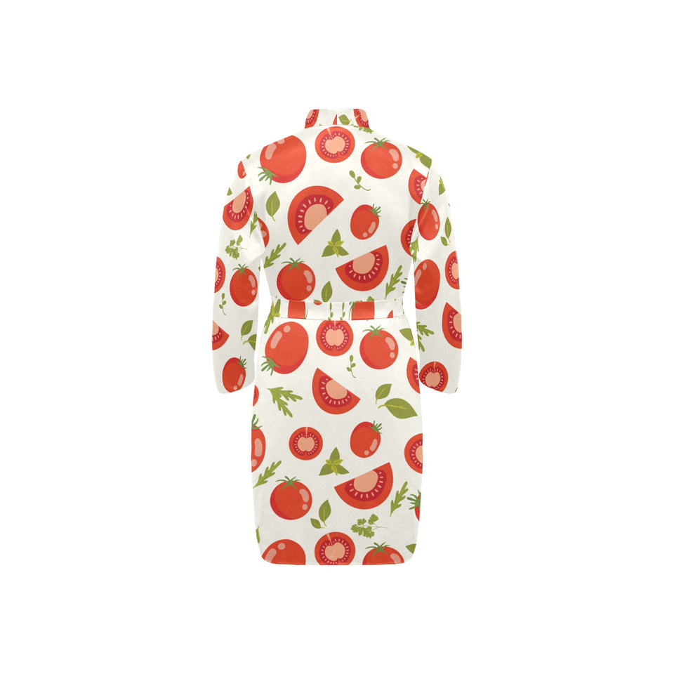 Tomato pattern Men's Long Sleeve Belted Night Robe