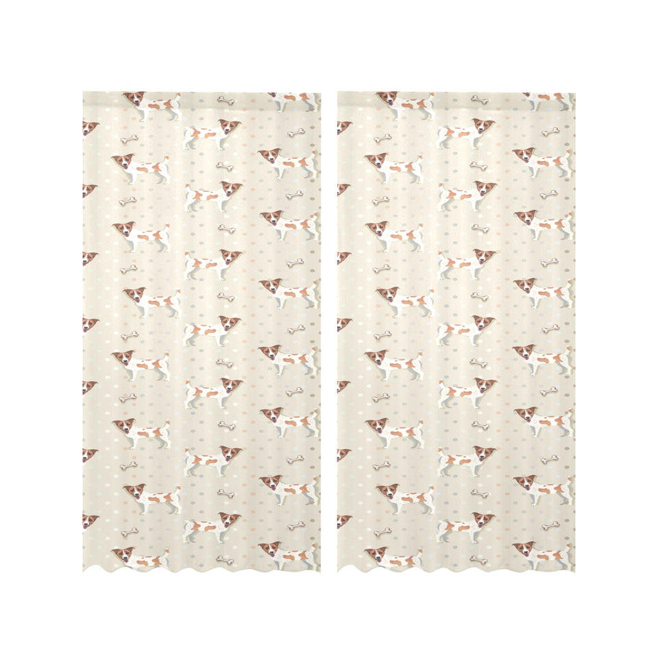 Jack Russel Pattern Print Design 02 Gauze Curtain