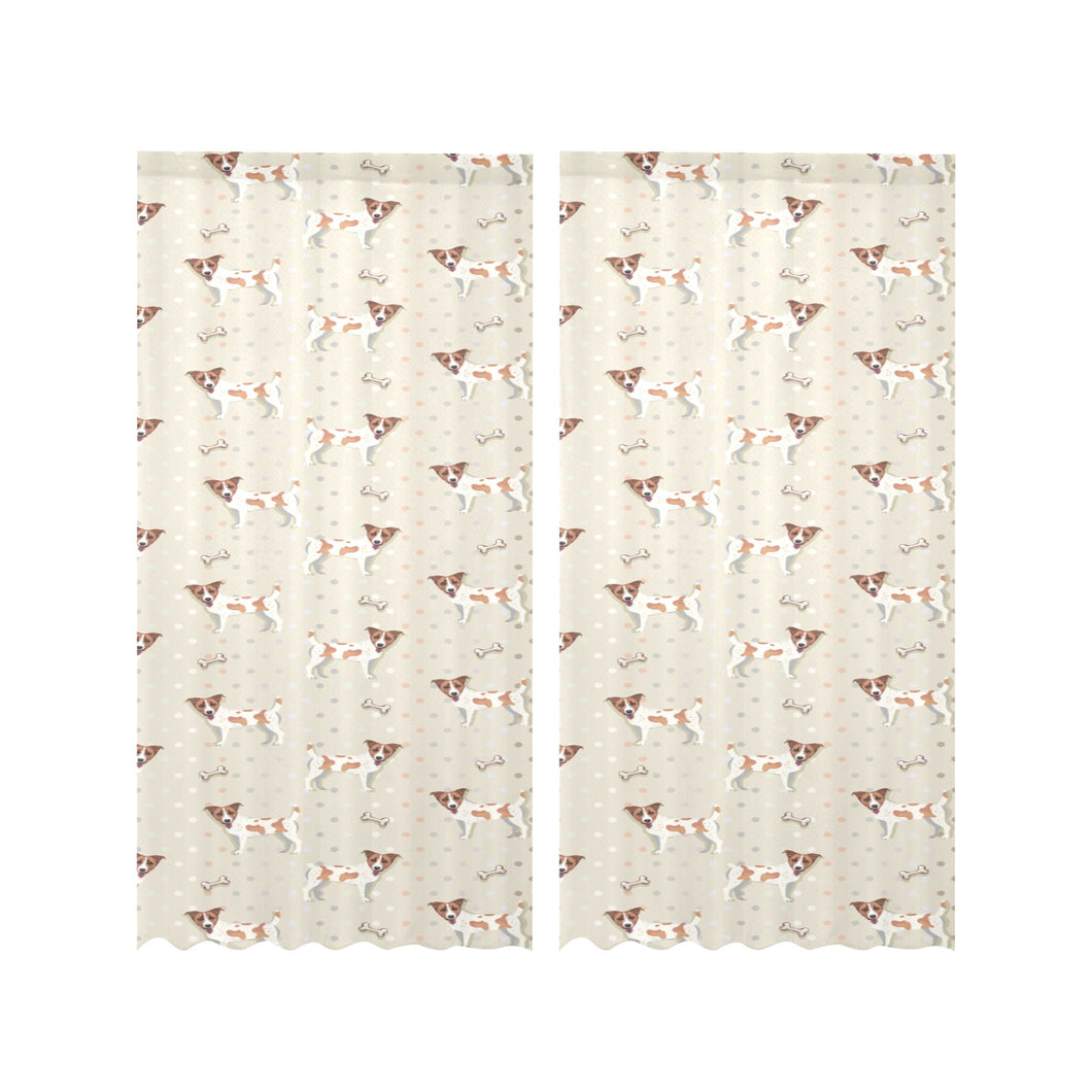 Jack Russel Pattern Print Design 02 Gauze Curtain