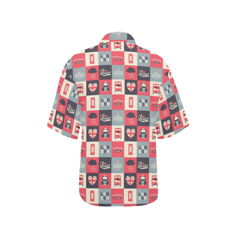 British Pattern Print Design 05 Women's All Over Print Hawaiian Shirt