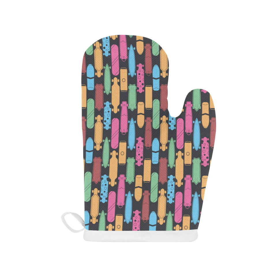 Skate Board Pattern Print Design 02 Heat Resistant Oven Mitts