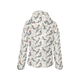 Pigeon Pattern Print Design 04 Women's Padded Hooded Jacket