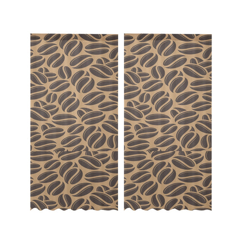 Coffee bean on brown background Gauze Curtain