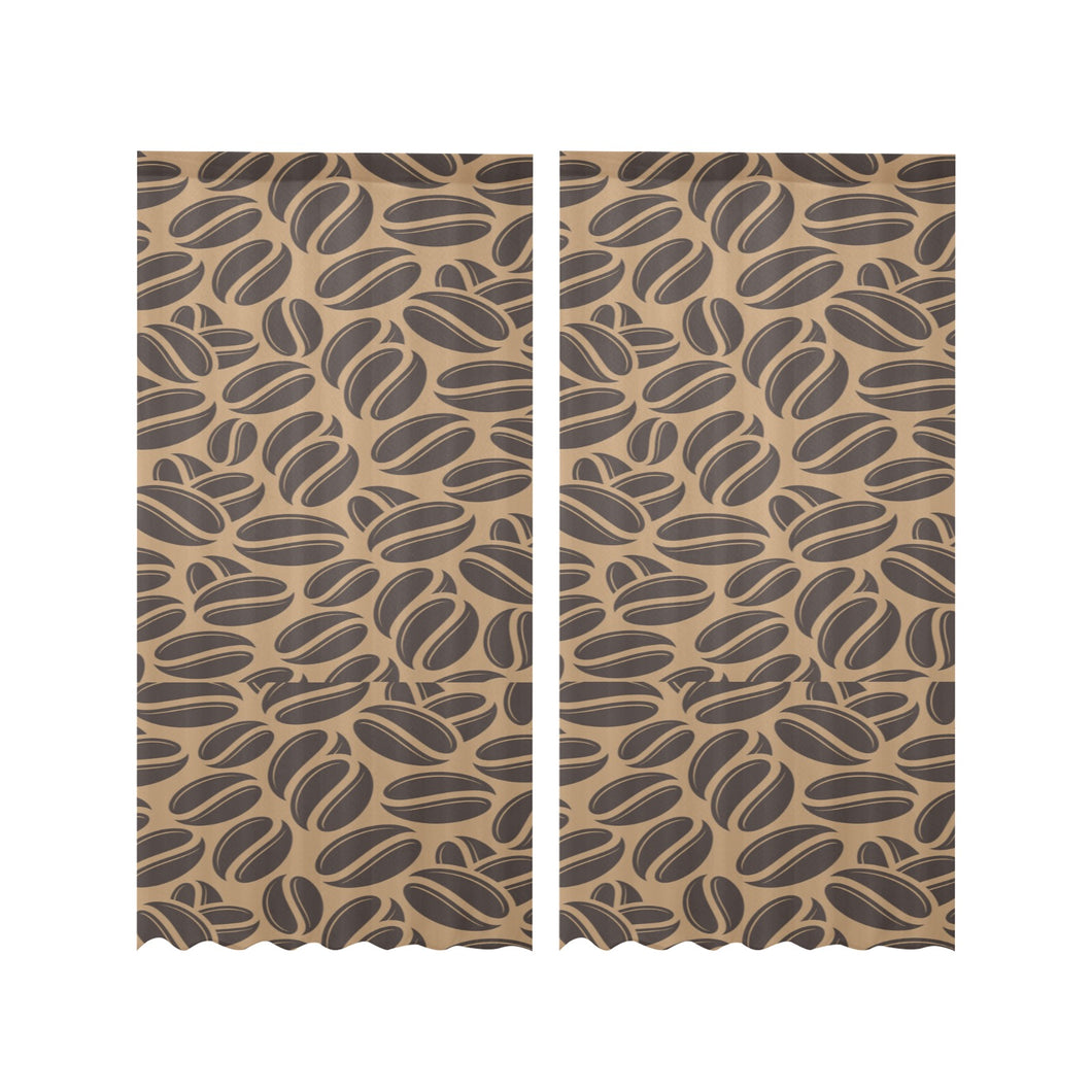 Coffee bean on brown background Gauze Curtain