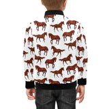 Horses running pattern background Kids' Boys' Girls' Bomber Jacket