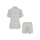 Dog Paws Pattern Print Design 03 Women's V-Neck Short Pajama Set