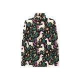 Unicorns forest background Women's Long Sleeve Polo Shirt