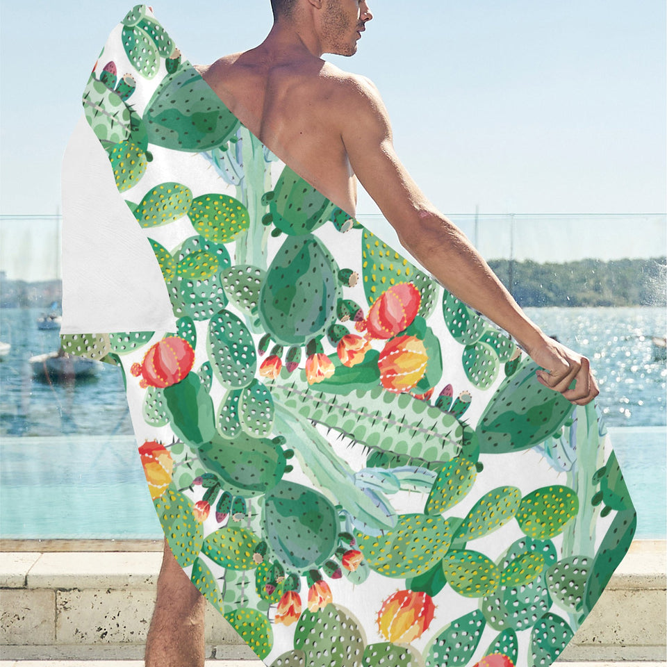 Cactus design pattern copy Beach Towel