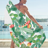Cactus design pattern copy Beach Towel