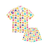 Pigeon Pattern Print Design 01 Kids' Boys' Girls' V-Neck Short Pajama Set