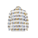 Teddy Bear Pattern Print Design 02 Men's Long Sleeve Polo Shirt