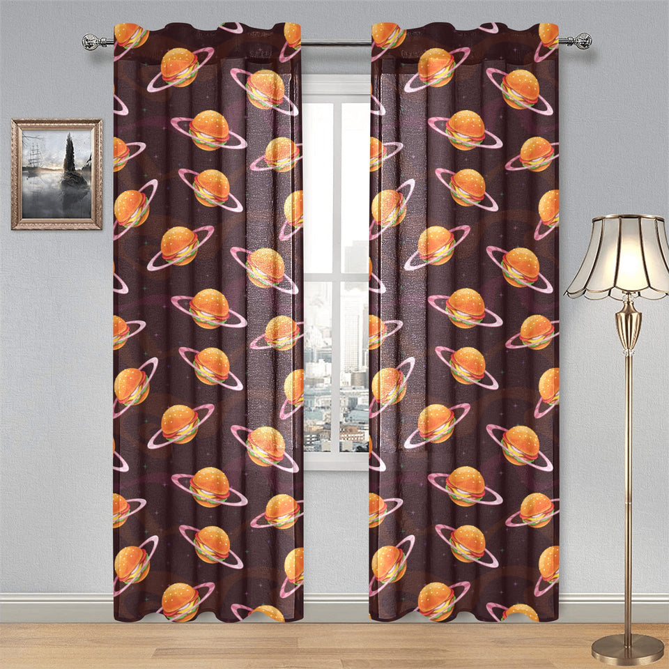 Hamburger Pattern Print Design 05 Gauze Curtain
