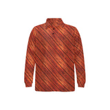 Wood Printed Pattern Print Design 03 Men's Long Sleeve Polo Shirt