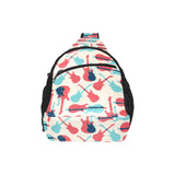 Red Blue guitar pattern All Over Print Chest Bag