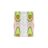 Avocado heart pink background Classical White Mug (Fulfilled In US)