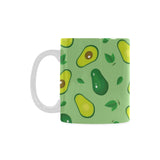 Avocado pattern green background Classical White Mug (Fulfilled In US)